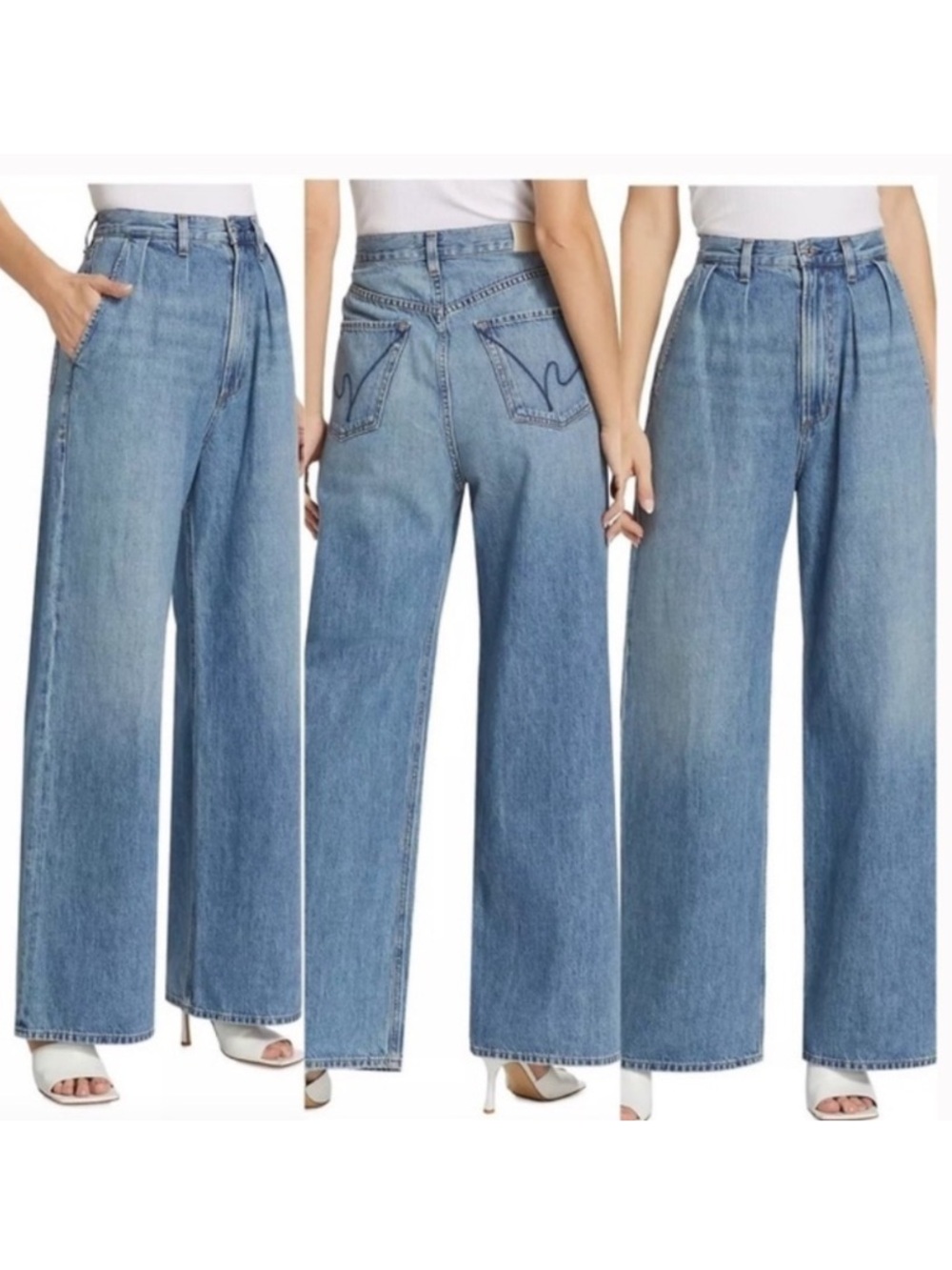 New Anthropologie Citizens of Humanity Maritzy Wide Leg Pleated Trouser Jeans 29